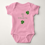 Aangepaste 1e Saint Patrick's Day Lucky Shamrock Romper (Voorkant)