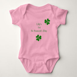 Aangepaste 1e Saint Patrick's Day Lucky Shamrock Romper