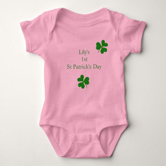 Aangepaste 1e Saint Patrick's Day Lucky Shamrock Romper (Voorkant)