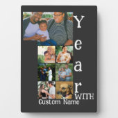 Aangepaste 1e trouwdag 7 foto collage fotoplaat (voorkant)