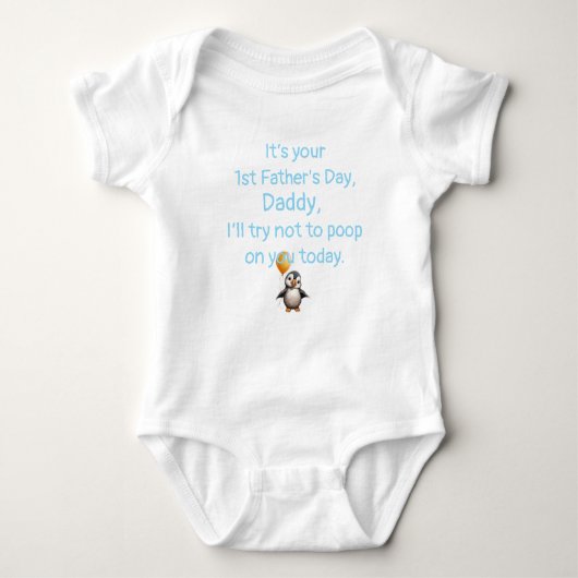Aangepaste 1e Vaderdag, Grappig Cadeau van Baby, Romper (Voorkant)