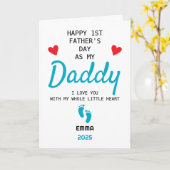 Aangepaste 1e Vaderdag van Baby Gift Kaart (Gele Bloem)