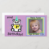 Aangepaste 1e verjaardag fotokaarten aankondiging (Voorkant / Achterkant)