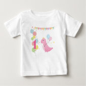 Aangepaste 1e verjaardag meisje Baby T-Shirt (Voorkant)