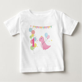 Aangepaste 1e verjaardag meisje Baby T-Shirt