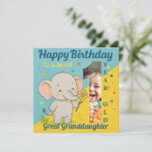 Aangepaste 1e Verjaardag Olifant Zoet Uw Fotokaart Kaart (Staand voorkant)
