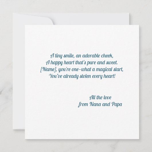 Aangepaste 1e Verjaardag Olifant Zoet Uw Fotokaart Kaart (Achterkant)