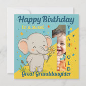 Aangepaste 1e Verjaardag Olifant Zoet Uw Fotokaart Kaart (Voorkant)
