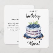 Aangepaste 1e verjaardag taart Kaart, Gepersonalis Feestdagenkaart (Voorkant / Achterkant)