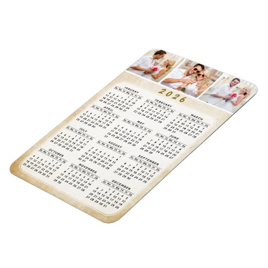 Aangepaste 2020 Photo Magnetic Fridge Calendar Magneet (Linkerzijde)