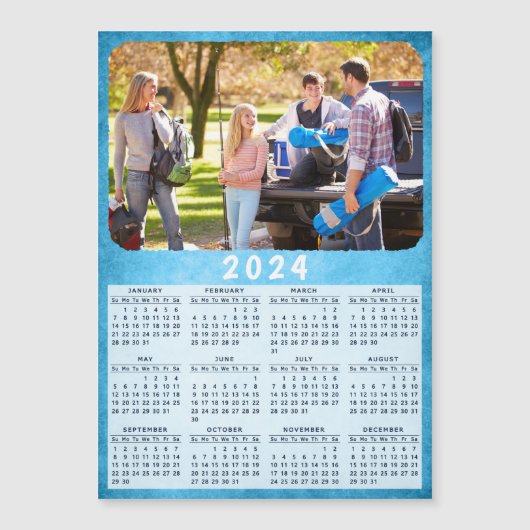 Aangepaste 2024 Koelkast Magneet Kalender Familie  (Voorkant)