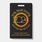 Aangepaste 2024 TOTALE ZONNEVERDUISTERING Verloren Badge (Achterkant)