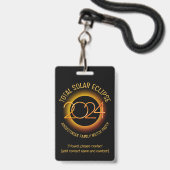 Aangepaste 2024 TOTALE ZONNEVERDUISTERING Verloren Badge (Achterkant met lanyard)