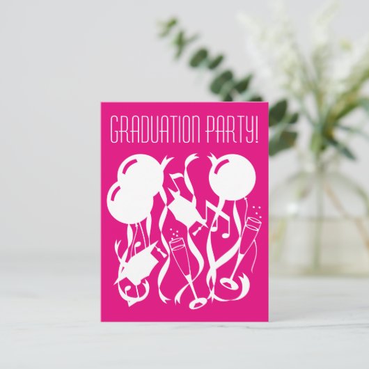 Aangepaste 2025 afstudeerfeest uitnodiging briefka (Staand voorkant)