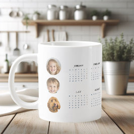 Aangepaste 2025 Kalender met Drie Foto's Giant Cof Grote Koffiekop
