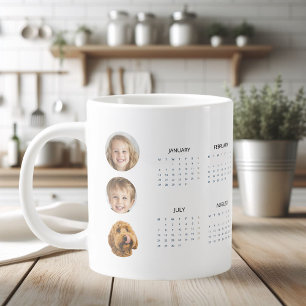 Aangepaste 2025 Kalender met Drie Foto's Giant Cof Grote Koffiekop