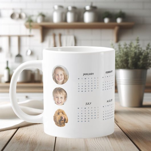 Aangepaste 2025 Kalender met Drie Foto's Giant Cof Grote Koffiekop