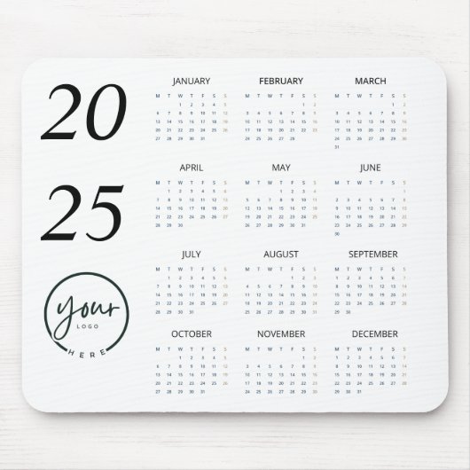 Aangepaste 2025 Kalender Muismat met uw Logo (Voorkant)