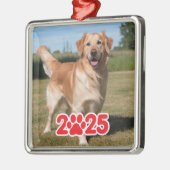 Aangepaste 2025 Pet Foto Metalen Ornament (Links)