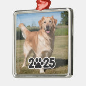 Aangepaste 2025 Pet Foto Metalen Ornament (Links)
