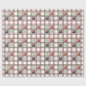Aangepaste 2025 Red Green Plaid Familie Foto Vakan Cadeaupapier (Vlak)