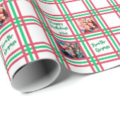 Aangepaste 2025 Red Green Plaid Familie Foto Vakan Cadeaupapier (Rol Hoek)