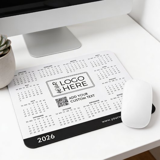 Aangepaste 2026 Agenda Zakelijk Logo Muismat