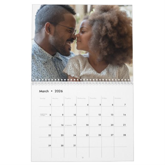 Aangepaste 2026 Elegant Script Gold Family Foto Kalender (Mar 2026)