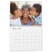Aangepaste 2026 Elegant Script Gold Family Foto Kalender (Feb 2026)