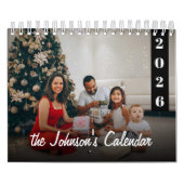 Aangepaste 2026 gezinsfoto modern & minimalistisch kalender (Hoes)