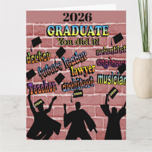 Aangepaste 2026 Je hebt het gedaan Afgestudeerd Af Kaart