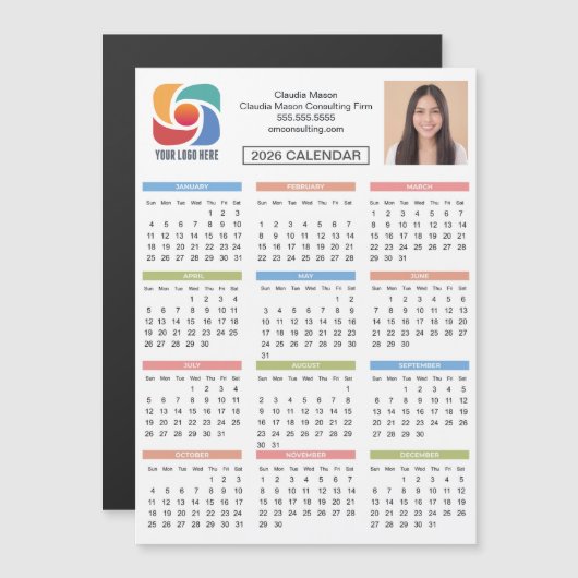 Aangepaste 2026 Kalender Zakelijke Logo Bedrijfsma (Voorkant / Achterkant)