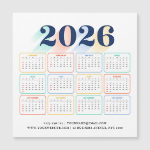 Aangepaste 2026 Magnetische Kalender – Modern & El