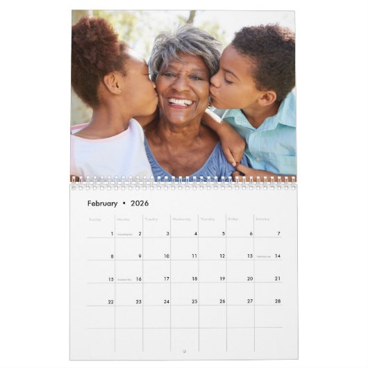 Aangepaste 2026 Simple Modern Script Family Foto Kalender (Feb 2026)