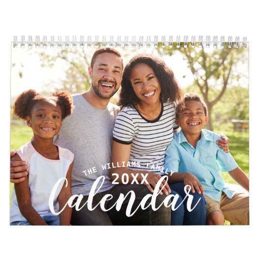Aangepaste 2026 Simple Modern Script Family Foto Kalender (Hoes)
