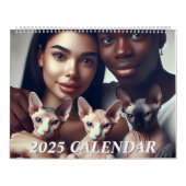 Aangepaste 2026 Sphynx katten huisdier familie fot Kalender (Hoes)