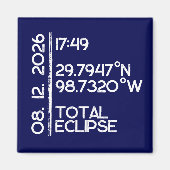 Aangepaste 2026 Zonsverduistering Magneet (Voorkant)