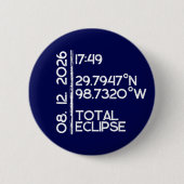 Aangepaste 2026 Zonsverduistering Ronde Button 5,7 Cm (Voorkant)