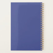 aangepaste 2027 blauwe bloemen citaat maandelijkse planner (Achterkant)