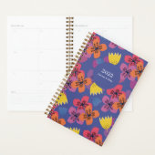 aangepaste 2027 blauwe bloemen citaat maandelijkse planner (Display)