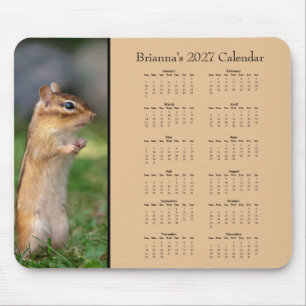 Aangepaste 2027 Chipmunk Bureaukaalender Muismat