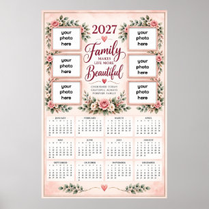 Aangepaste 2027 Familie Foto Agenda Poster