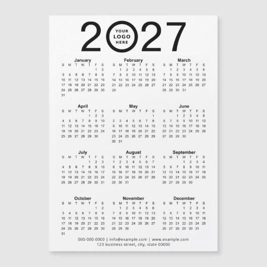 Aangepaste 2027 magnetische kalender met bedrijfsl (Voorkant)