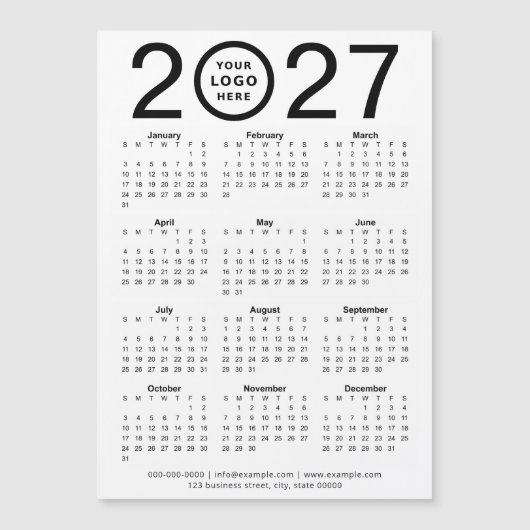 Aangepaste 2027 Magnetische Kalender Met Zakelijk  (Voorkant)