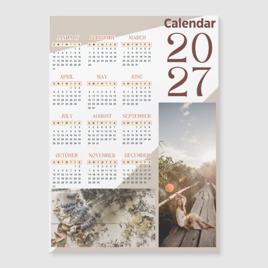 Aangepaste 2027 Persoonlijke Foto Muurkalendar (Voorkant)