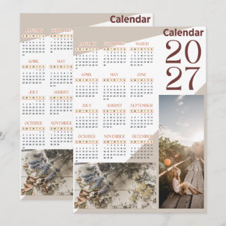 Aangepaste 2027 Persoonlijke Foto Muurkalender Bedankkaart