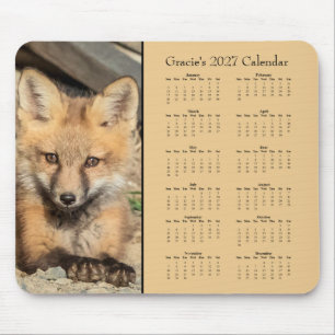 Aangepaste 2027 Rode Vos Kit Bureaubladkalender Muismat