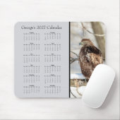 Aangepaste 2027 Roodstaartbuizerd Bureaukalender Muismat (Met muis)