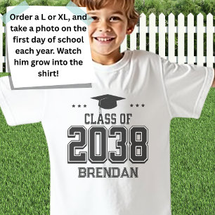 Aangepaste 2038 Back-to-School Handafdruk Keepsake T-shirt