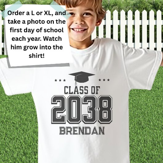 Aangepaste 2038 Back-to-School Handafdruk Keepsake T-shirt